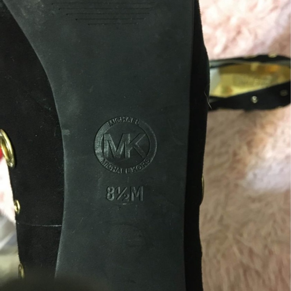 Michael Kors Women's Delilah Peep Toe Tall High Heels Platforms Stilettos SZ 8.5 - Picture 9 of 11